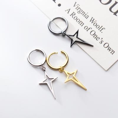 China 925 Environmentally Friendly Silver Cross Dangle Personality Star Simple Jewelry Earrings For Ladies And Girl for sale