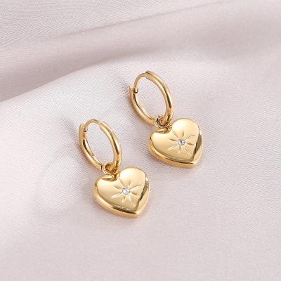 China Eco-Friendly Designer Zircon Heart Women's Eight-Treble Stud Earrings Designer Star Circle Earrings Valentine's Day Gift Dangle Earrings for sale