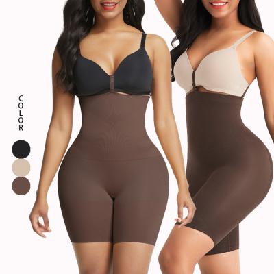 China Customs Antibacterial Plus Size Solid Color Waist Shaper Leggings Women High Butt Lifter Body Shaper for sale