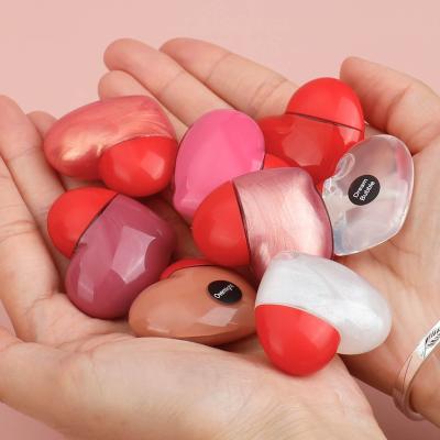 China Mini Glitter Shimmer Lip Gloss Waterproof Wholesale Nude Clear Lip Gloss Private Label Heart Shape Lip Gloss for sale