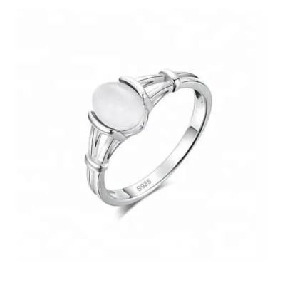 중국 Beautiful 925 Solid Sterling Silver Ring , Oval Cut Moonstone Gemstone Ring For Girls 판매용