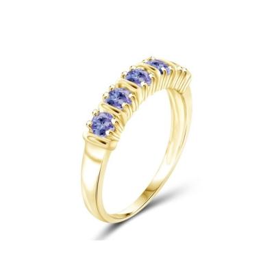 Κίνα 1/2 καράτι T.G.W. Χρυσός Tanzanite 14kt πέρα από το εξαιρετικό ασημένιο 5-πέτρινο δαχτυλίδι αρραβώνων διαμαντιών προς πώληση