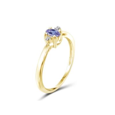 China 0,25 quilates Tanzanite 0,925 Sterling Silver Ring Jewelry com Diamond Accent branco à venda