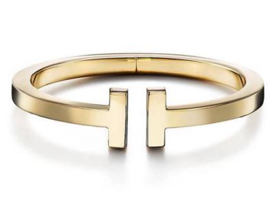 中国 15mm Width 18K Solid Gold Jewellery Gold T Bangle 6.25inch Size ODM 販売のため