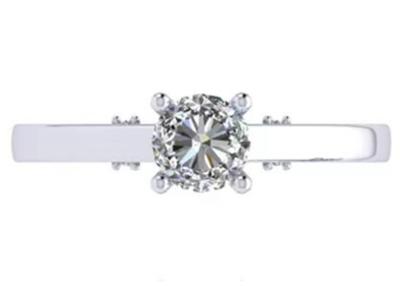 China Klauw die 18k-Witgoudtrouwring, GIA 5.35mm Ronde Briljante Besnoeiing Diamond Ring plaatsen Te koop