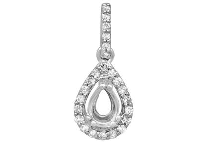 China A pera cortou o peso 3.0g branco de Diamond Pendant Semi Mount 5x7mm à venda