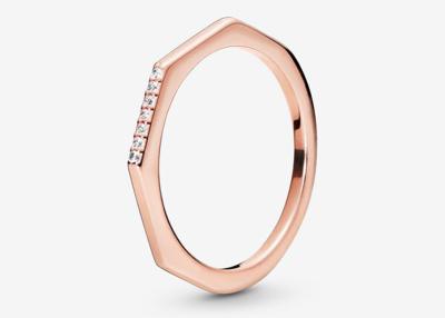 Cina Rose Gold Clicker complessa, dimensione reale degli anelli di fidanzamento 1.2mm×8mm del diamante in vendita