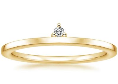 China compromiso Ring Claw del solitario del oro amarillo de 0.02ct 2m m que fija el tipo en venta