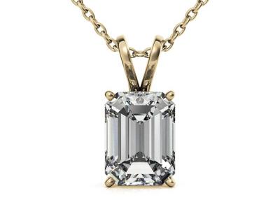 China moldura do diâmetro 7×5mm das colares do ouro de 1.05ct Emerald Cut 14k que ajusta o tipo à venda