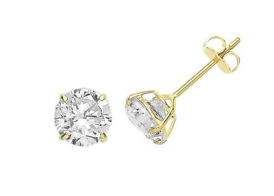 China pendientes del solitario del oro de 9ct 9K, solitario Diamond Stud 3m m 4m m 5m m en venta