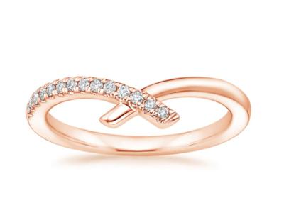 China 9K Rose Gold Moissanite Engagement Rings 1.3mm 0.14Carat em volta da forma à venda