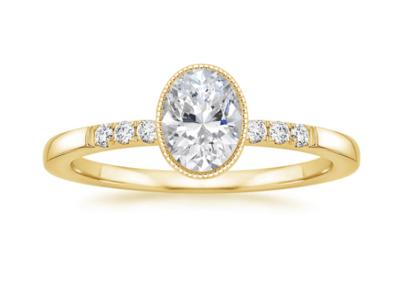 Cina Oro giallo Diamond Ring, ODM delle donne 10k dell'OEM ovale di Diamond Engagement Ring del laboratorio in vendita