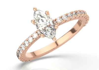 Cina Peso Marquise Cut di D VS1 18K Rose Gold Ring 2CT per l'impegno in vendita