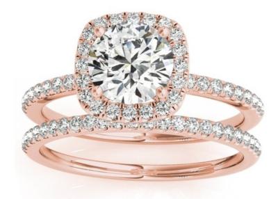 Cina Quadrato Diamond Rose Gold Ring, del forcone ODM dell'anello di fidanzamento di alone nascosto 0.35CT in vendita