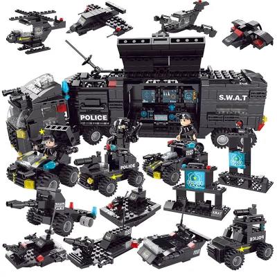 China DIY TOY Hot Sale 8-IN-1 Police S.W.A.T Series Command Car Building Block Toy Sets For Children for sale