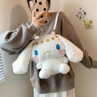 China Soft Plush Cartoon Toy My Melody Kuromi Adjustable Anime Plush Bag Backpack For Girl for sale