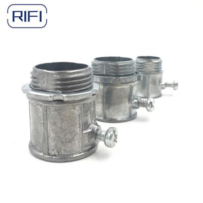 China Electrical EMT Conduit Fittings Connectors Zinc Die Cast Silver Color for sale