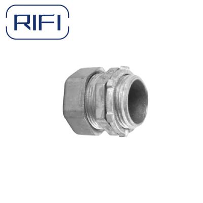 China RIFI-EMT Compressieconnector Zink gebruikt om EMT aan EMT of een behuizing te verbinden Te koop