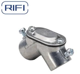 China 1 Inch Emt Conduit Fittings Emt To Emt 90 Degree Pull / Capped Corner Elbow Coupling For Connect Emt Pipe for sale