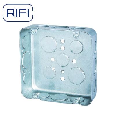 China Galvanized Steel Junction Box For 5x5 Inch Square Electrical Metal Box for sale