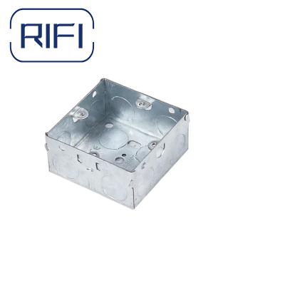 China 3x3 35mm Tiefe Elektrische Rückseite GI Metallbox GI Elektrische Schalterbox mit verzinktem Finish zu verkaufen