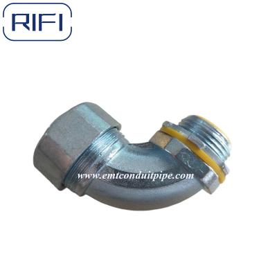 China Zinc Die Cast Flexible Conduit Fittings 90 Degree Liquid Tight Flexible Conduit Connector for sale