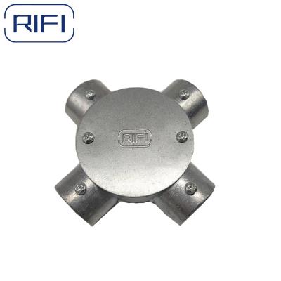 Chine RIFI EMT Boîte circulaire à jonction en aluminium, vis de type 1 voie 2 voie 3 voie 4 voie pour les raccords de conduites EMT à vendre