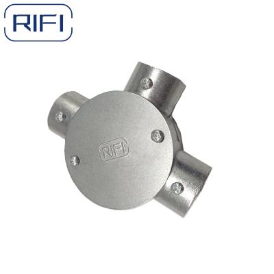 China RIFI Aluminum Die Cast EMT Circular Junction Box 1way 2way 3way Angle Way 4way for sale