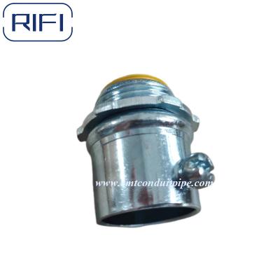 China EMT Conduit Fittings EMT Galvanized Steel Set Screw Connector With Insulated for sale