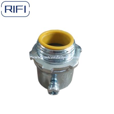 China RIFI Galvanized Steel Insulated EMT Conduit Pipe Connector Set Screw Type for sale