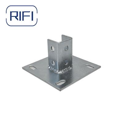 China Strut C Channel Electro Galvanized  Base Plate Strut Channel Fitting for sale