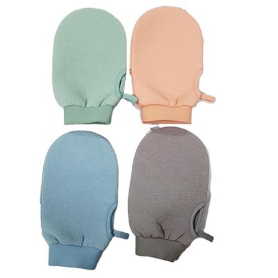 China EXFOLIATE exfoliating gloves lace korean exfoliating mitt for body shower scrubber glove for sale