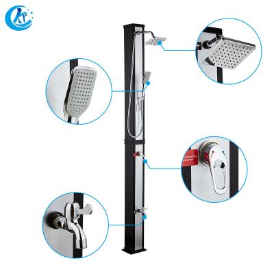 China PVC+ABS With Chrome Garden Outdoor Swimming Pool Solar Shower 40L Stainless Steel Outdoor Shower for sale