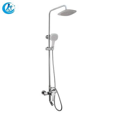 China With Slide Bar Contemporary Style Single Handle Brass Bath Shower Faucet Set 3 Switch for sale