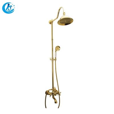 China With Sliding Bar Wholesale Customized Single Handle Bathroom Shower Set Gold for sale