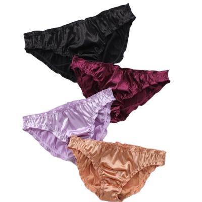 China Breathable Low Waist Stain Soft Super Cotton Stretch Plus Size Ladies Sexy And Comfortable Satin Panties for sale