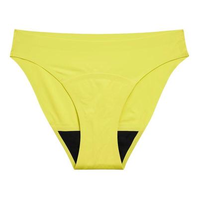 China Pure Cotton Period Lady Soft Breathable Yellow Female Underwear Plus Size High Waist Women's Breathable Panties Underwear for sale