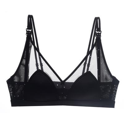 China Soft Breathable Nursing Bra Summer Style Breathable Mother's Lace Hollow Out Women's Bra Sexy Female Underwear for sale