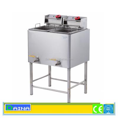 China Hot Sale DF-84 Smokeless Oil-water Separation Stainless Steel Gas Deep Fryer for sale