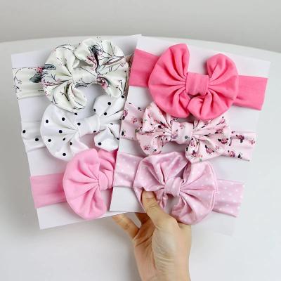 China 3pcs/Set Toddler Girls Friendly Material Popular Bows Tie Baby Elastic Dress And Headband Set Baby Headband for sale