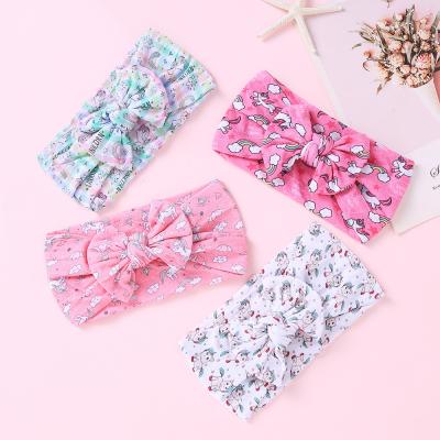 China 3D printing European and American animal headband bow cartoon baby knot top baby headband friendly material for sale