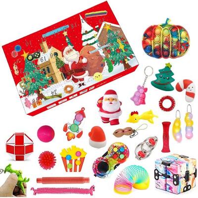 China Advent Calendar Toys Advent Calendar Stress Reliever Bubble Christmast Ornament Adhd Autism Christmas Stirrer Sensory Toys Stir Advent Calendars for sale