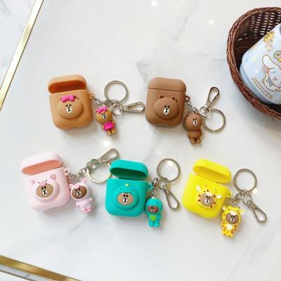 China Ultra Thin For AirPods Case With Key Chain For AirPods Case Cartoon With Key Chain Cute Unicorn Accessories Silicone Case Fashion Earphone Cover for sale