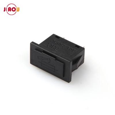 China 5X20 JIAOU BHC1 2 Pin Solder Terminal Black Plastic 5x20mm Fuse Holder for sale