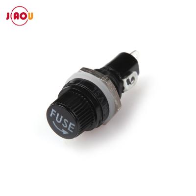 China Plastic and metal black 5x20 insurance tube plug fuse holder/5*20mm glass tube fuse holder JIAOU 13mm for sale