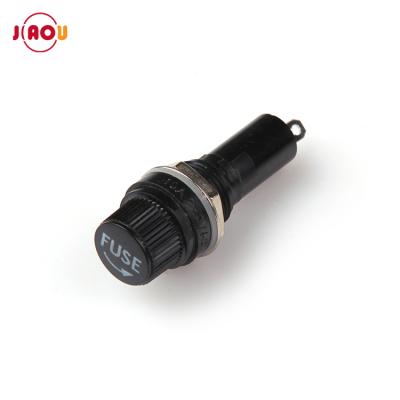 China JIAOU 13.7mm Black 6x30 Plastic Fuse Holder Insurance Tube Socket Fuse Holder With Panel Mount Electrical Screw Cover for sale