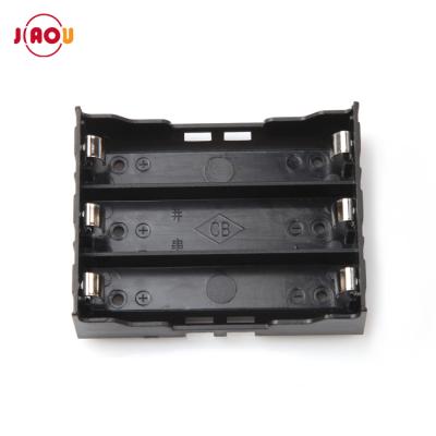 China Polypropylene JIAOU 3.7V lithium 18650 battery holder case with terminals 3 cells battery box for sale