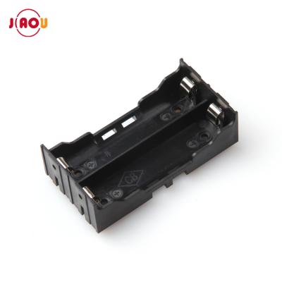 China Polypropylene JIAOU 3.7V lithium 18650 battery holder case with terminals 2 cells battery box for sale