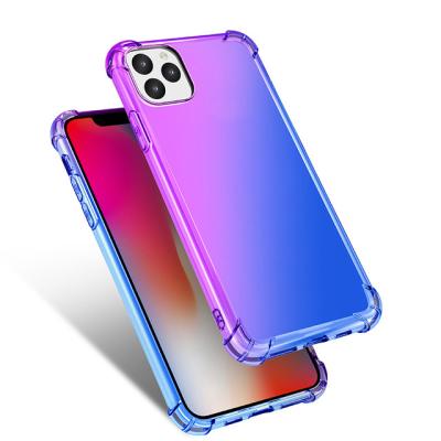 China Silicone Gradient Color Mobile Phone Case For iPhone 11 pro Max Ultra Thin Soft Cover For iPhone 11 Back Cover Case Protective Color for sale