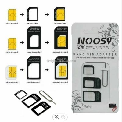 China Factory Cell Phone SIM CARD ADAPTER Nano SIM Card to Standard SIM Adapter Converter MICRO SET 4 in 1 Pack for iPhone and Samsung for sale